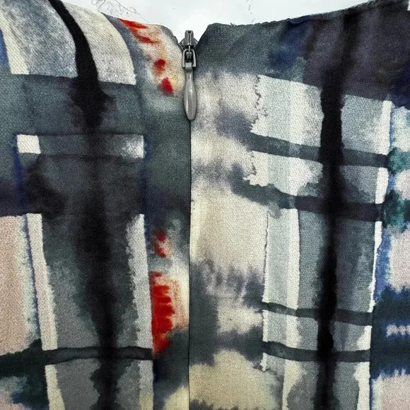 Parker Miles Silk Mini Wrap Short Dress Blue Watercolor Print Women’s S NWT - Picture 7 of 8